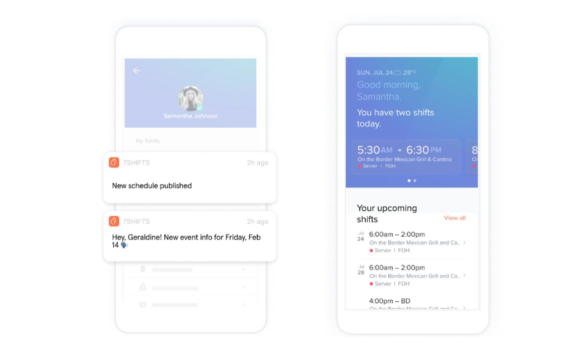 Notify Team of new shift schedule - 7shifts software 7shifts mobile app notifications for a new schedule