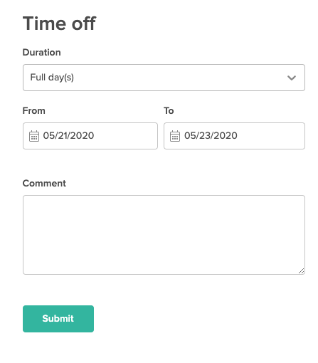 Employee time off request software tools Time off request software tab