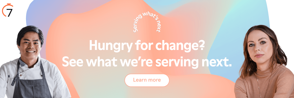 7shifts Serving What's Next banner with images of Ron Hsu and Kelly Phillips.